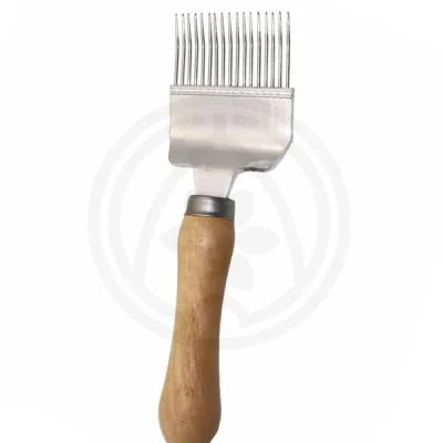 Viljuška profesional, sa inox iglama i drvenom drškom – ravna igla